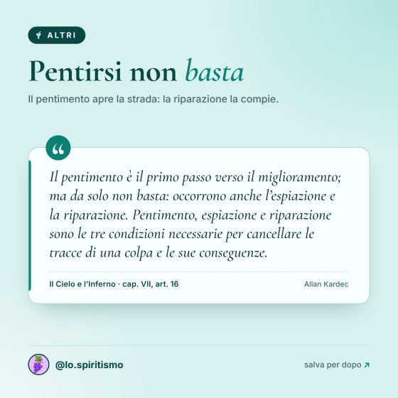Pentirsi non basta